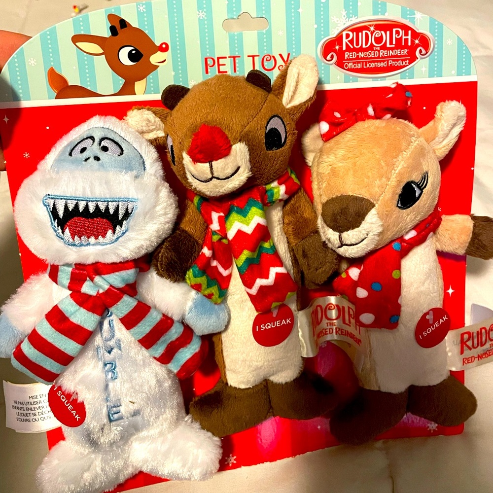 Rudolph Squeaker Dog Toy Set